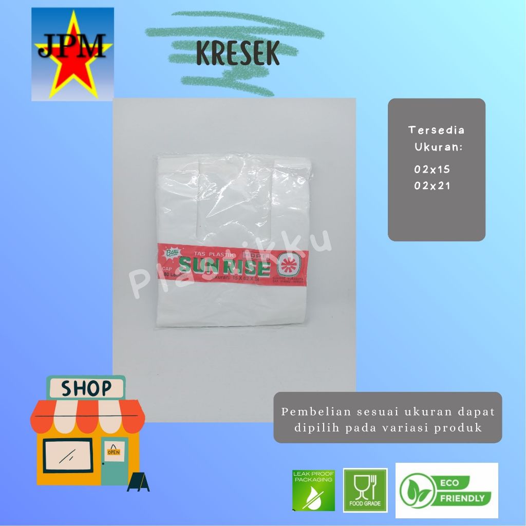 Kantong Kresek Putih Merk Sunrise Panjang 15 21 / Kresek Kantong Putih / Kresek Putih Merk Sunrise