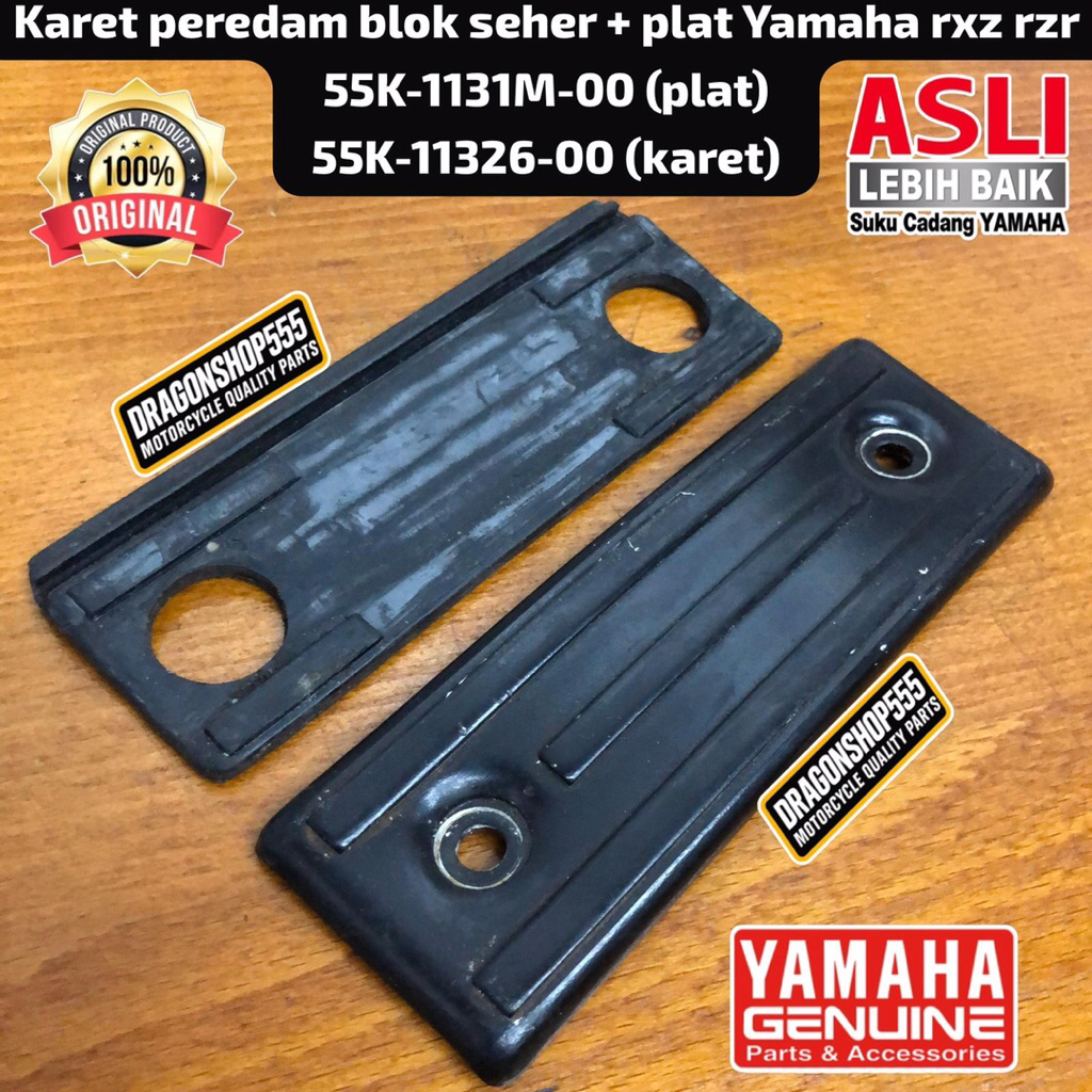 KARET PEREDAM BLOK SEHER DAN PLAT SIRIP COVER BLOK SEHER YAMAHA RXZ RZR ORI NOS 55K-1131M-00 55K-113