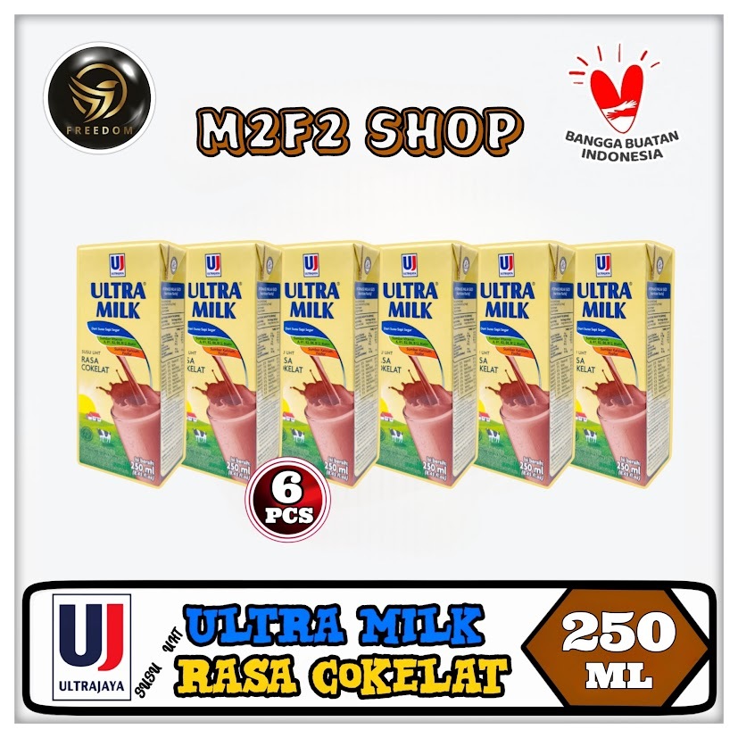 

Susu Ultra Milk Rasa Cokelat Original Kotak UHT | Chocolate - 250 ml (Kemasan 6 Pcs)