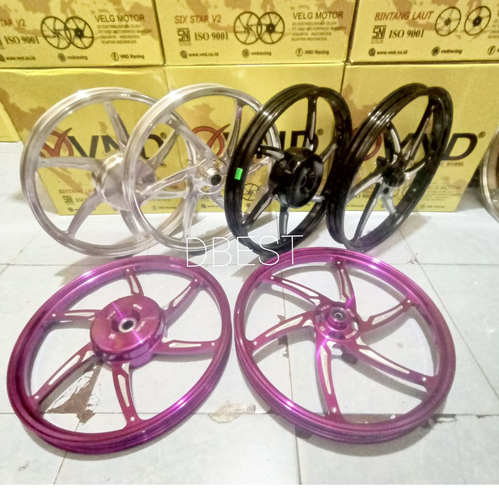 VELG VND SIX STAR RING 17 TERBARU PALANG 6 VARIO 110/125/150/160CBS/STYLO 160CBS/BEAT/SCOOPY/GENIO