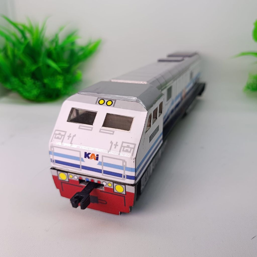 MINIATUR LOKOMOTIF CC 203 PUTIH BIRU