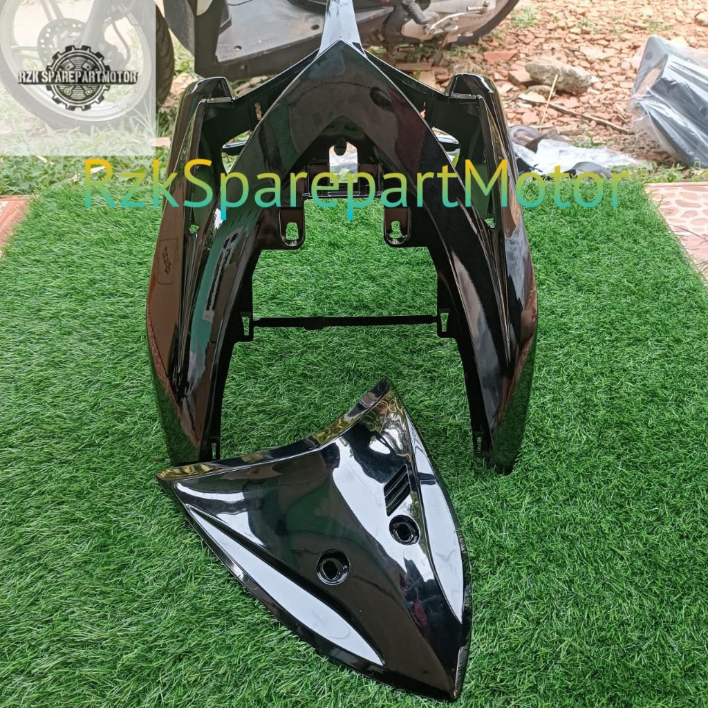 Cover tameng depan plus visor kecil honda vario karbu cw 110 lama hitam polos