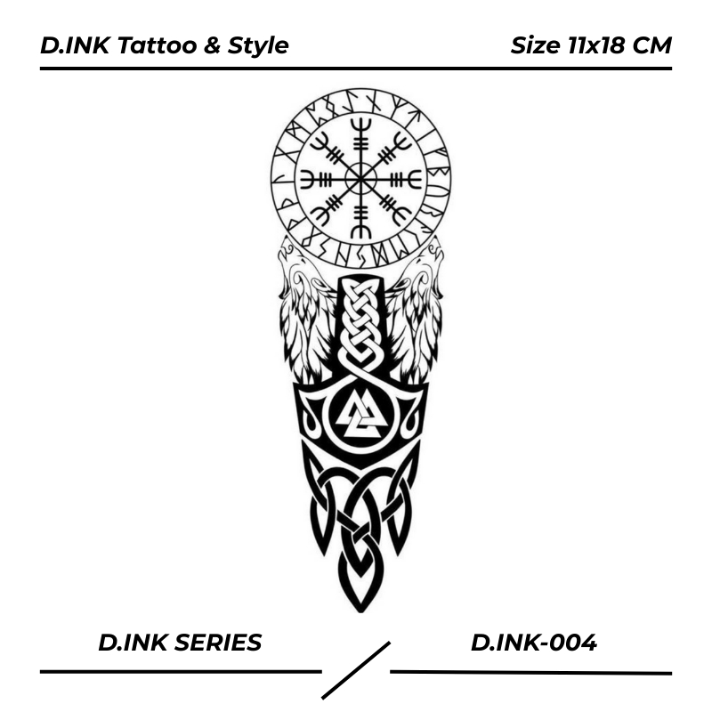 PREMIUM D.INK-004 Tattoo Temporary Fruit Ink Tahan Lama Ukuran 11x18 CM Tato Temporer Semi Permanen 