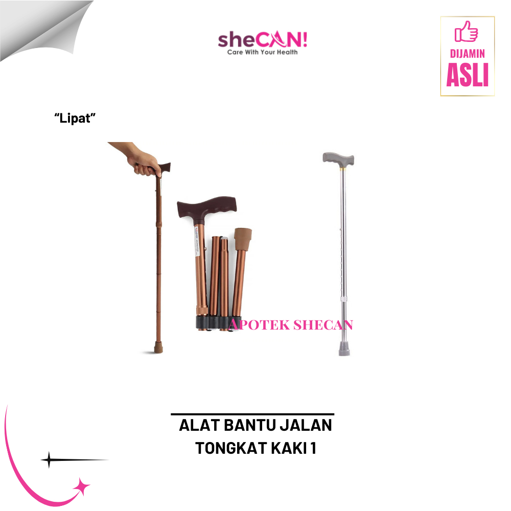 Tongkat Kaki 1 / Tongkat Jalan / Alat Bantu jalan kaki 1 Lipat Lansia