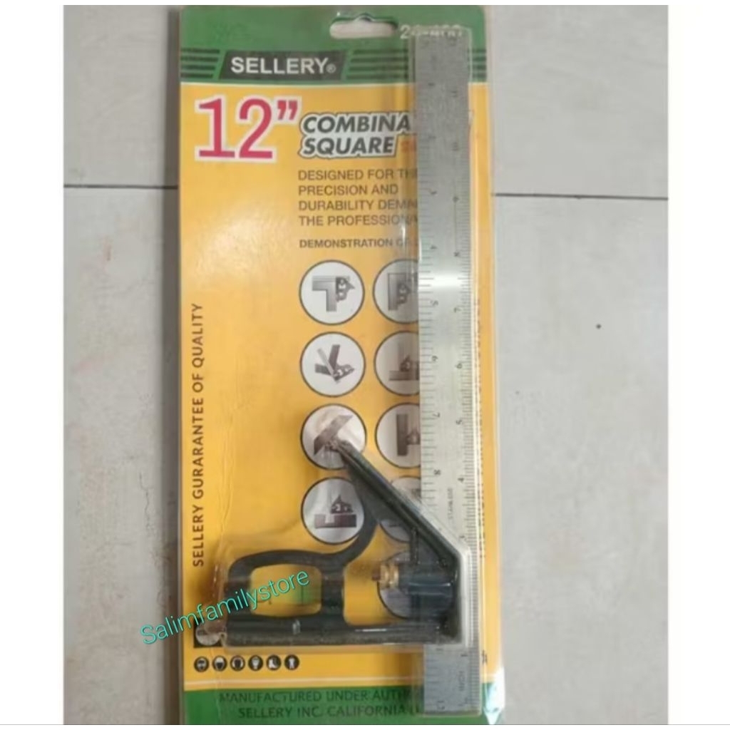 

Siku Waterpass / Siku Kombinasi / Penggaris Siku L Combination Square 12" Sellery