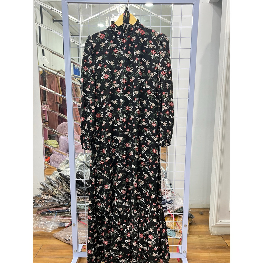 Khalisa Dress Ceruty Motif Alla Size Ori Arraffa Syari