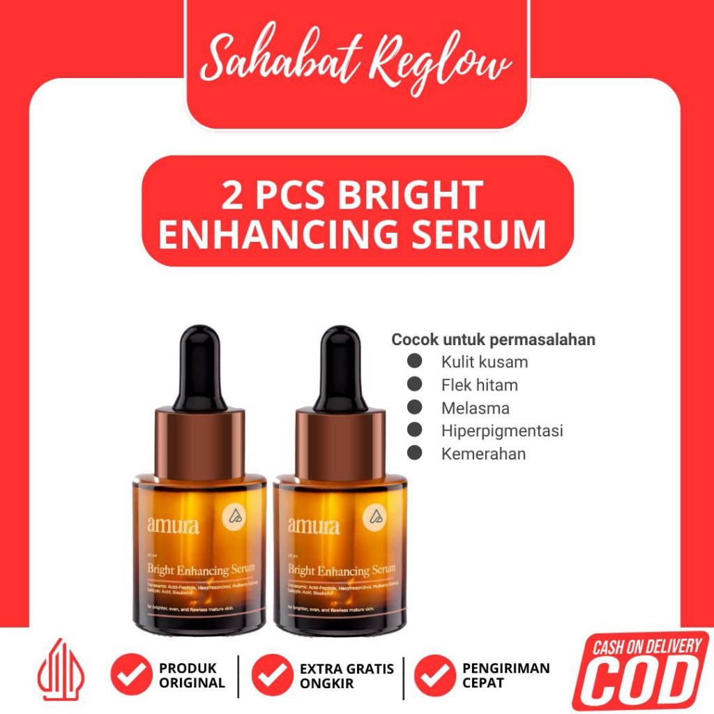 COD BISA - 2 PCS BRIGHT ENHANCING SERUM - UNTUK KULIT KUSAM, FLEK HITAM, MELASMA DAN KEMERAHAN