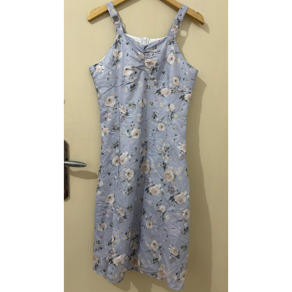 (Preloved) Dress Pantai Floral, Dress Pantai bunga-bunga, Dress Pantai Korean Style, Dress pantai Ic