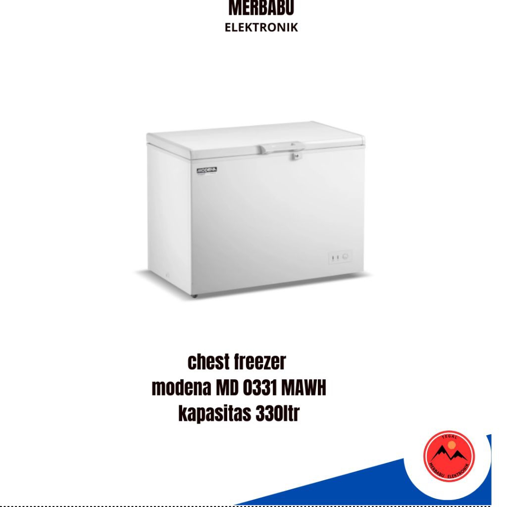 Freezer box modena MD 0331 MAWH kapasitas 330L