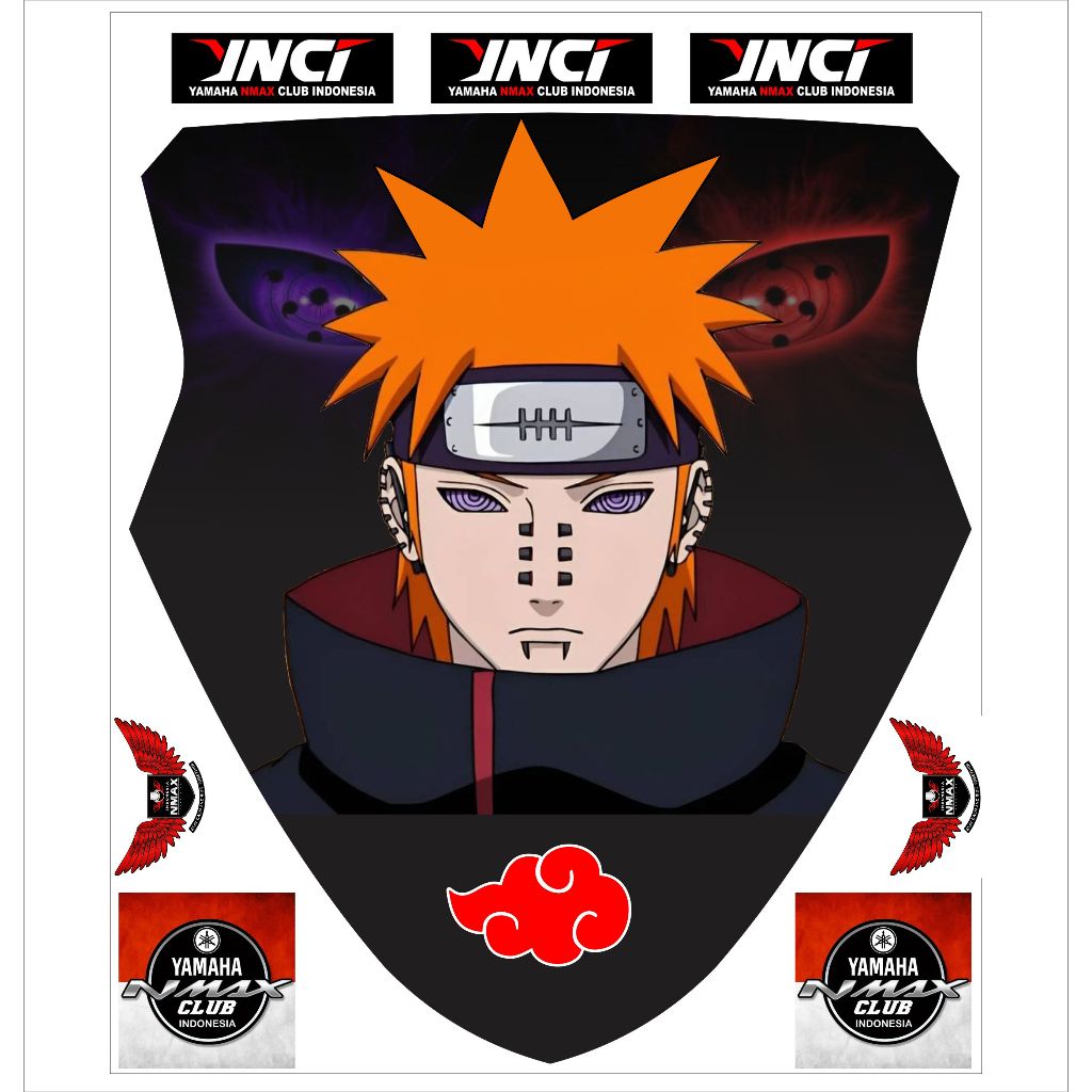 DECAL STICKER VISOR YAMAHA NMAX 2015 - 2018 NMAX PERTAMA MODEL ANIME KEREN