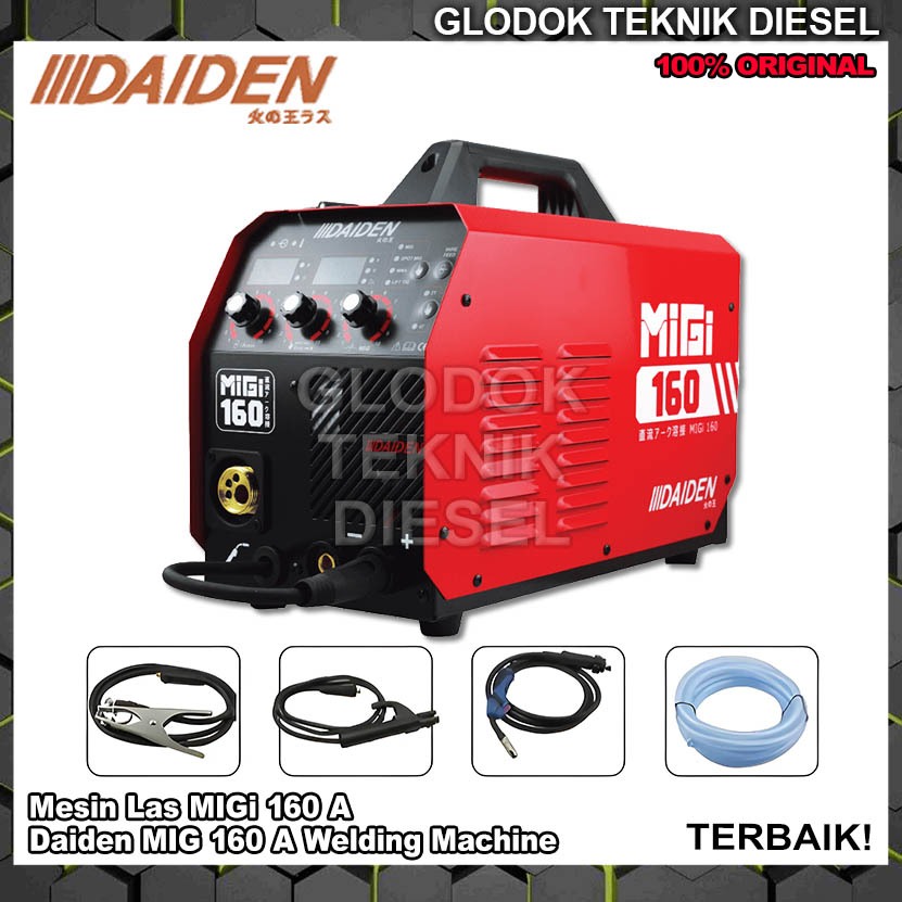 Daiden Mesin Las CO2 MIG 160 A Trafo Las 5 KG Besi , Stainless , ARGON CO 2 Migi 160 Original JAPAN 