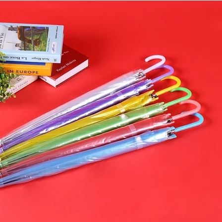 Payung Besar / Payung Transparan / Payung Lipat Transparan Warna Warni