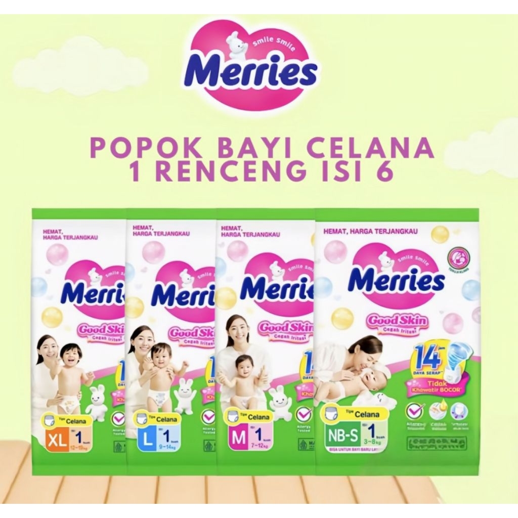 [COD] [PA.A] MERRIES POPOK BAYI SIZE XL  RENCENG  MERRIES 1 RENCENG