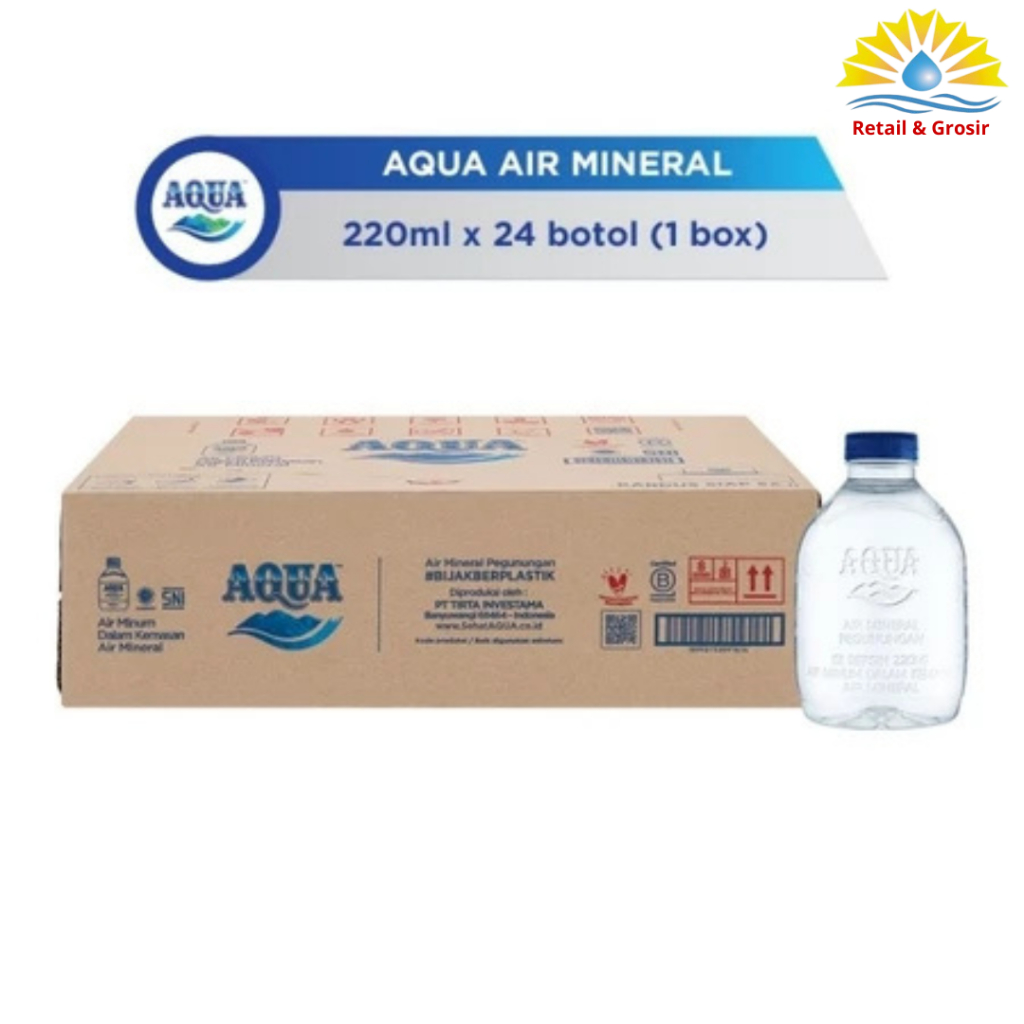 AQUA BOTOL cube  220ml 1 Dus (24 Botol)