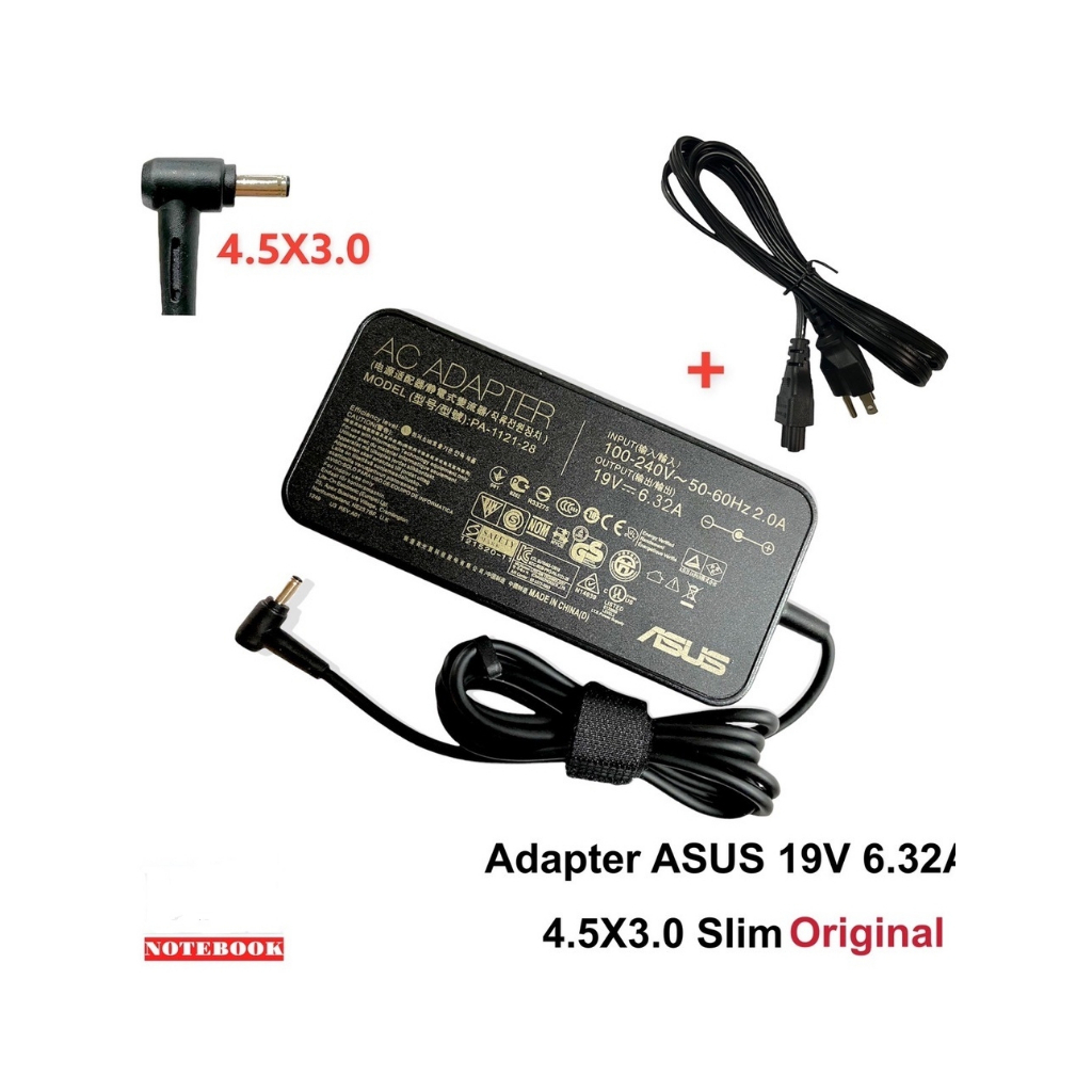 ADAPTOR  ASUS 19V 6.32A (4.5X3.0) Asus Vivobook Pro K3500 K3500P K3500PA K3500PC K3500PH OLED M7400C