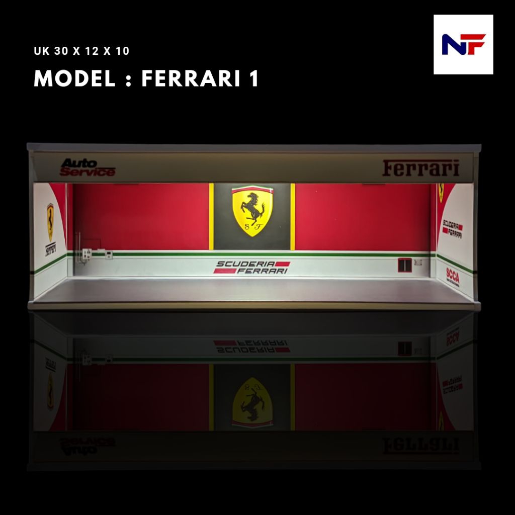 Diorama Showroom Garasi Bengkel Ferrari 1/64