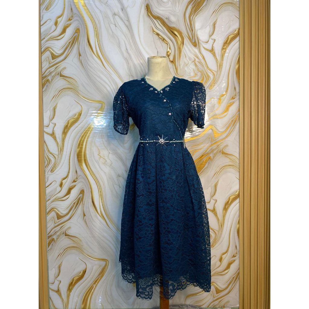 Dres Terabru / Real pict Dres Kondangan / Payet Dres Seragam / Baju Dres Natal / Dress Remaja Kekini