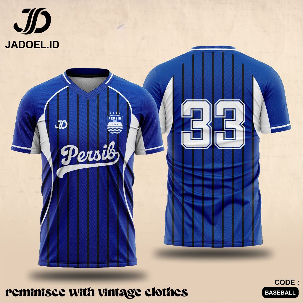 Jadoel_Jersey Retro Baseball Persib Home Away Free Custom Nameset Full Printing