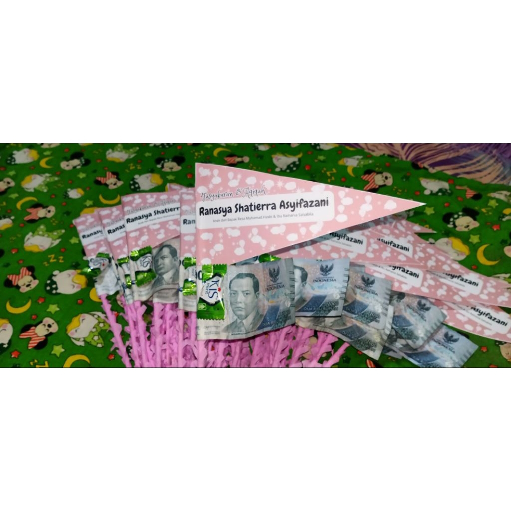 Bendera Aqiqah (Uang2000+permen)