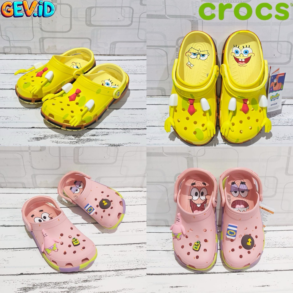 SANDAL CROCS SPONGEBOB - CROCS SEPONGEBOB PATRICK - SANDAL CROCS WANITA