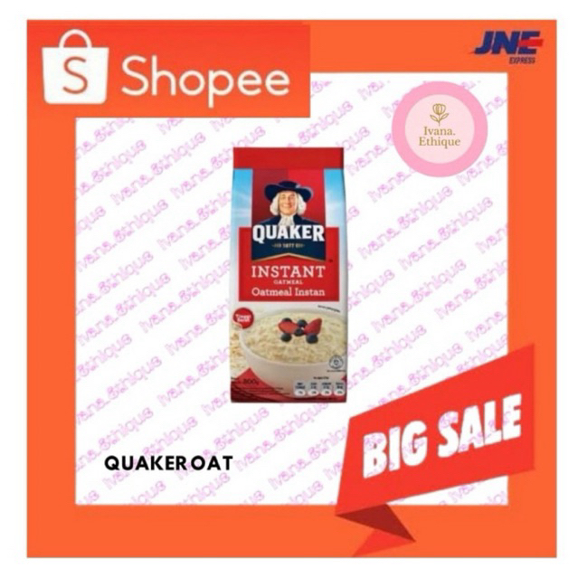 QUAKER Instant oatmeal (200gram MERAH) & QUAKER Vanila 3in 1 & Qatsy Havermout Quick cook Oatmeal (2