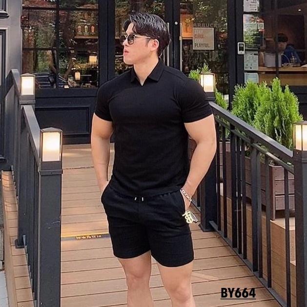 KAOS KERAH PRIA KOREA SHIRT MUSCLEFIT KEREN BAGUS Polo Polos