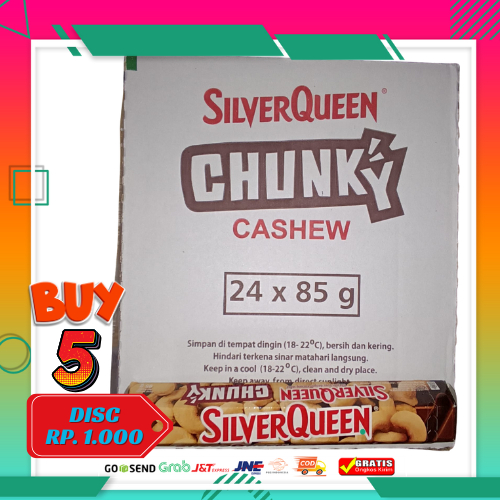 1 Box SilverQueen Chunky Bar 24 Pcs Rasa Mede 85gr BESAR || SilverQueen Chunky Bar 85gr 24 Pcs