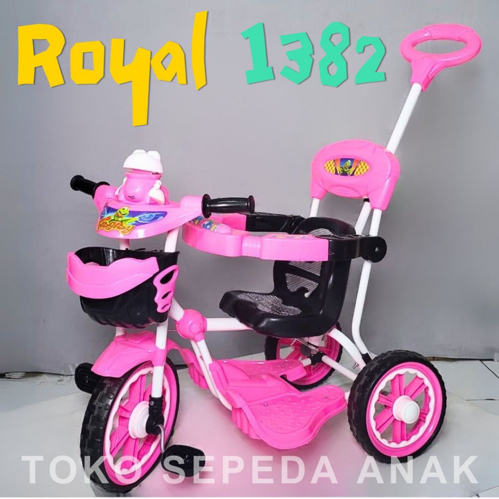 Sepeda Roda Tiga Strollerbike Untuk Bayi 1 4 Tahun Royal 1382 Tricycle Lampu Musik
