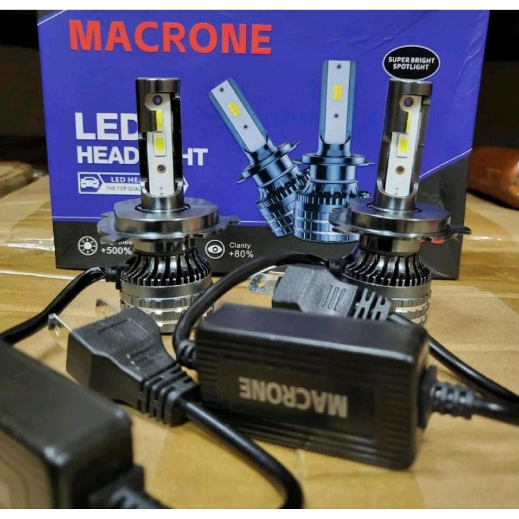 Lampu LED macrone MC3 H4 3 warna harga sepasang / Audio mobil