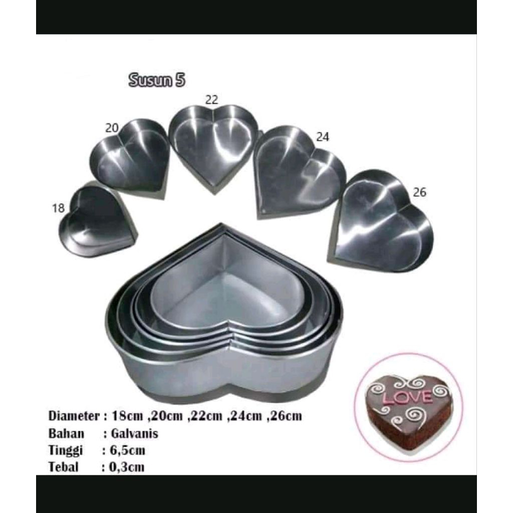 loyang love  isi 5 pis