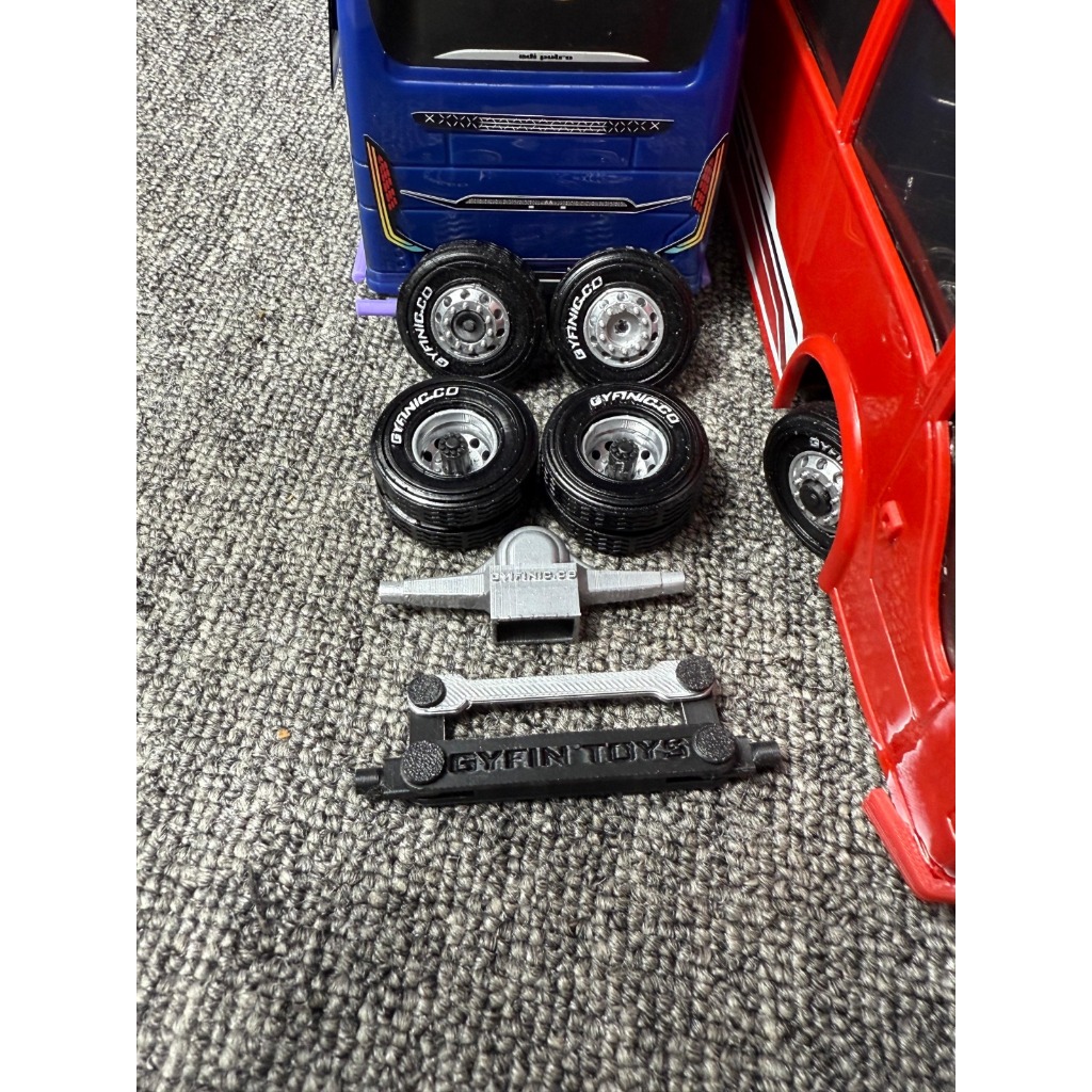 Ban Miniatur bus rkc set 4 | Ban RKC bisa berbelok