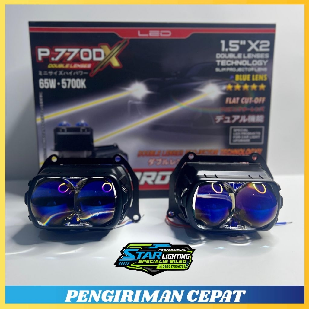 BILED PRO7 P770DX | PRO7 P770DX BILED PROJECTOR DOUBLE LENS 75W BLUE LENS