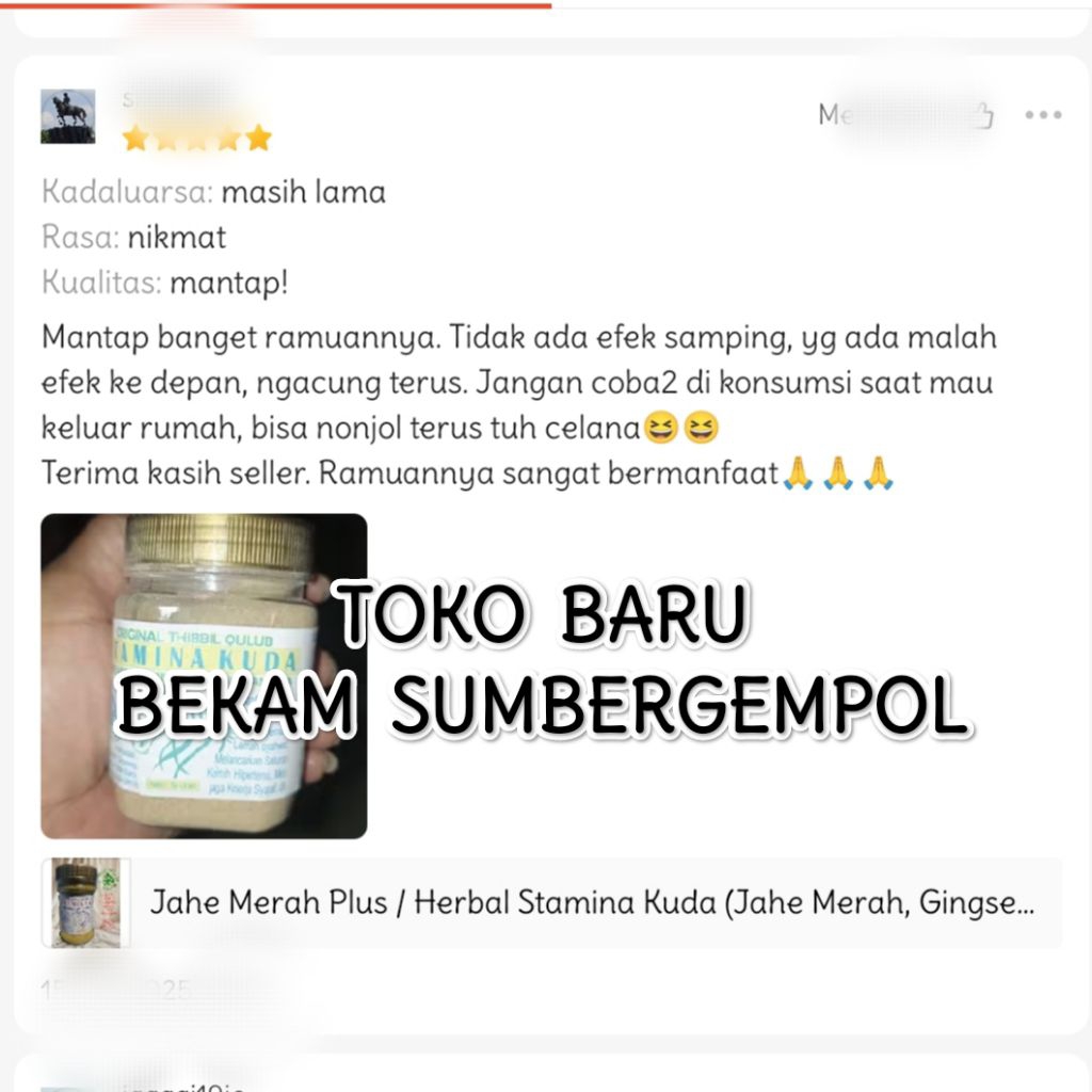 

Jahe Merah Plus Stamina Kuda, Herbal Pria Dewasa [Jahe Merah, Ginseng, Pasak Bumi, Purwaceng]