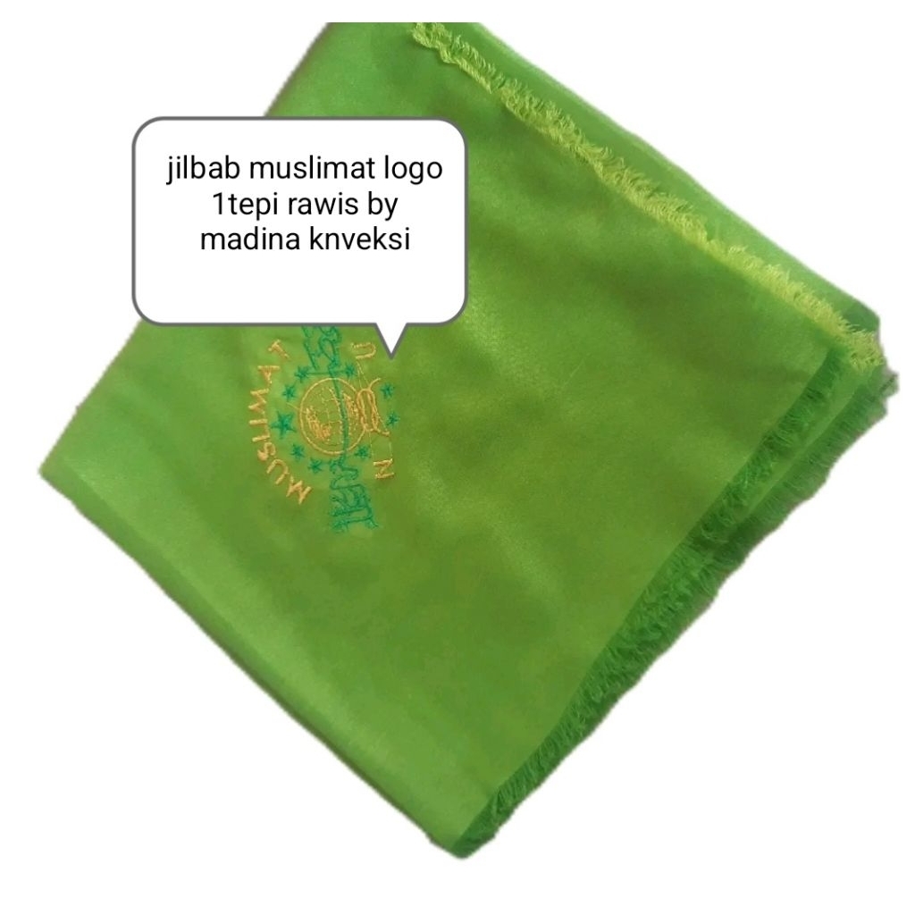 jilbab/hijab hijau muslimat NU bordil logo.