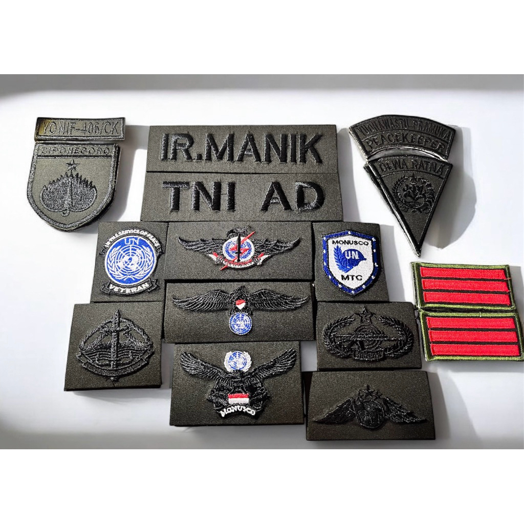 PAPAN NAMA  ATRIBUT  BAJU PDL TNI (mika), papan nama PDL TNI, Bordir atribut PDL TNI, Bordir papan n