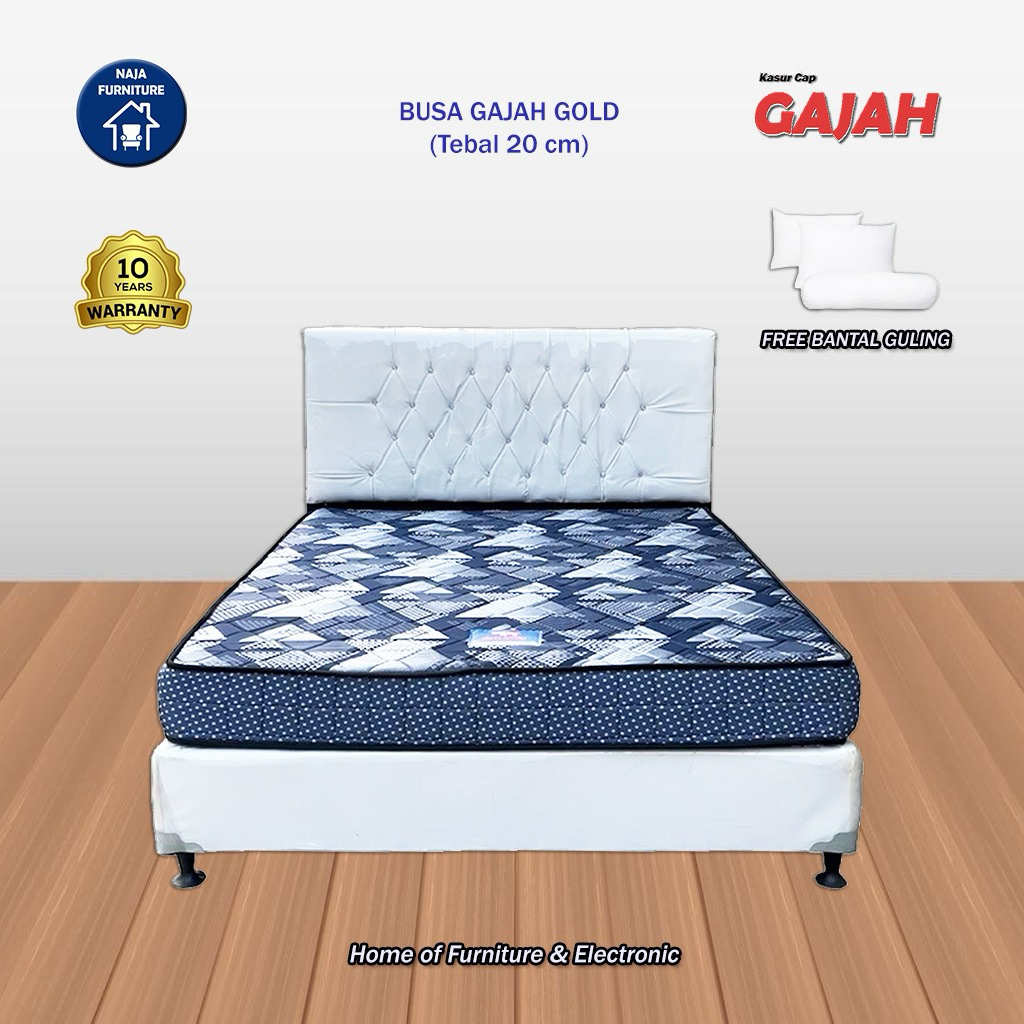 Set Kasur Busa cap Gajah Gold + Divan | Kasur Busa cap Gajah Tebal 20cm | Uk 120x200, 160x200, 180x2