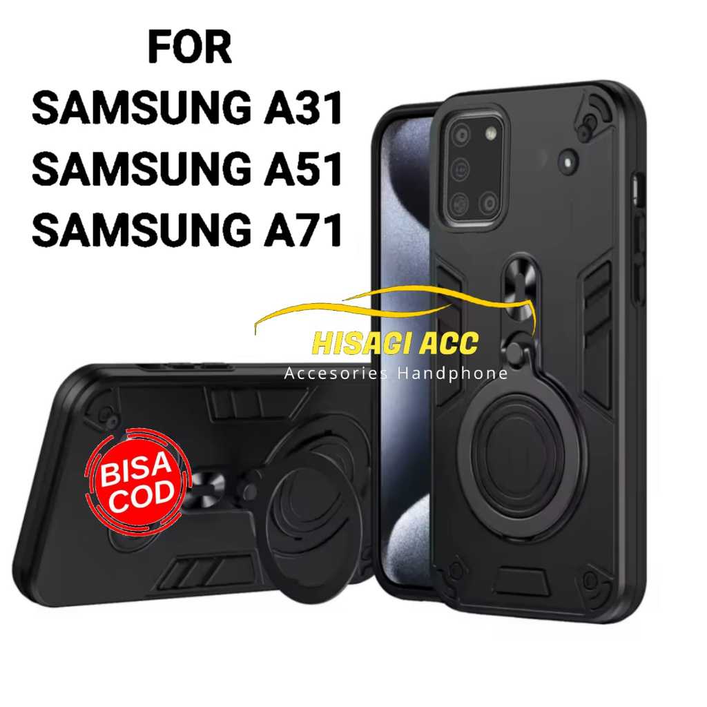 CASING HP UNTUK SAMSUNG GALAXY A31 / A51 / A71 CASE ROBOT HIT EYE RING PROTEKSI CAMERA CASING STANDI