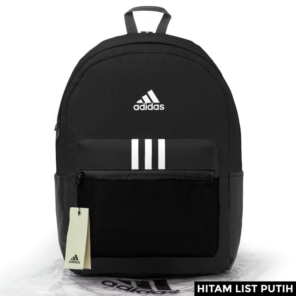 BACKPACK ADIDAS 3 STRIPES BLACK WITH WHITE LIST