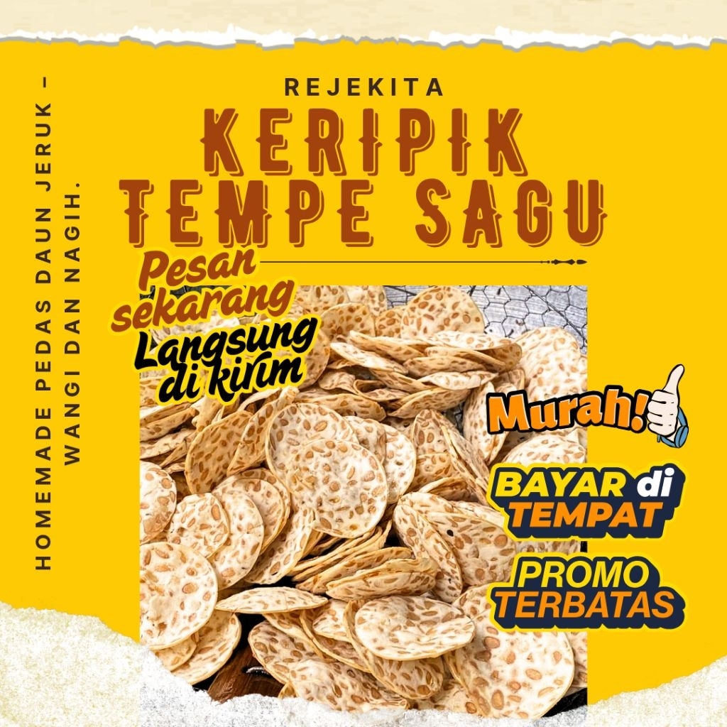 

Keripik Tempe Sagu Pedas 1KG – Gurih Tipis Cemilan Renyah Daun Jeruk