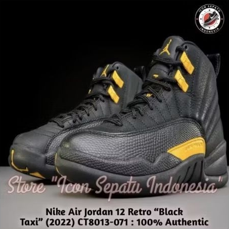 Air Jordan 12 Retro Men's Shoes Black Taxi
