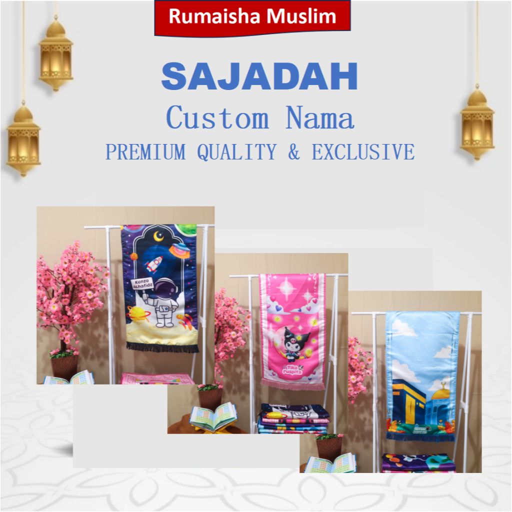 Sajadah Custom Anak-Anak Premium Tebal Busa Eksklusif Hadiah Anak Sajadah Tebal Premium Kado Sajadah