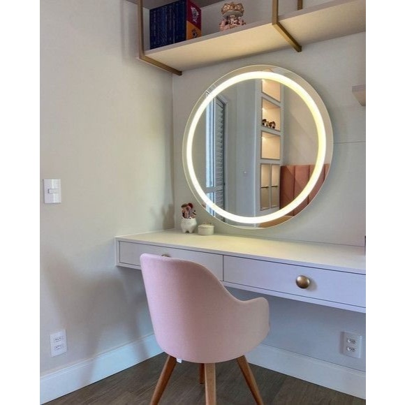 Cermin Dinding Aesthetic Lampu LED Touchscreen | Cermin Makeup | Cermin Barbershop