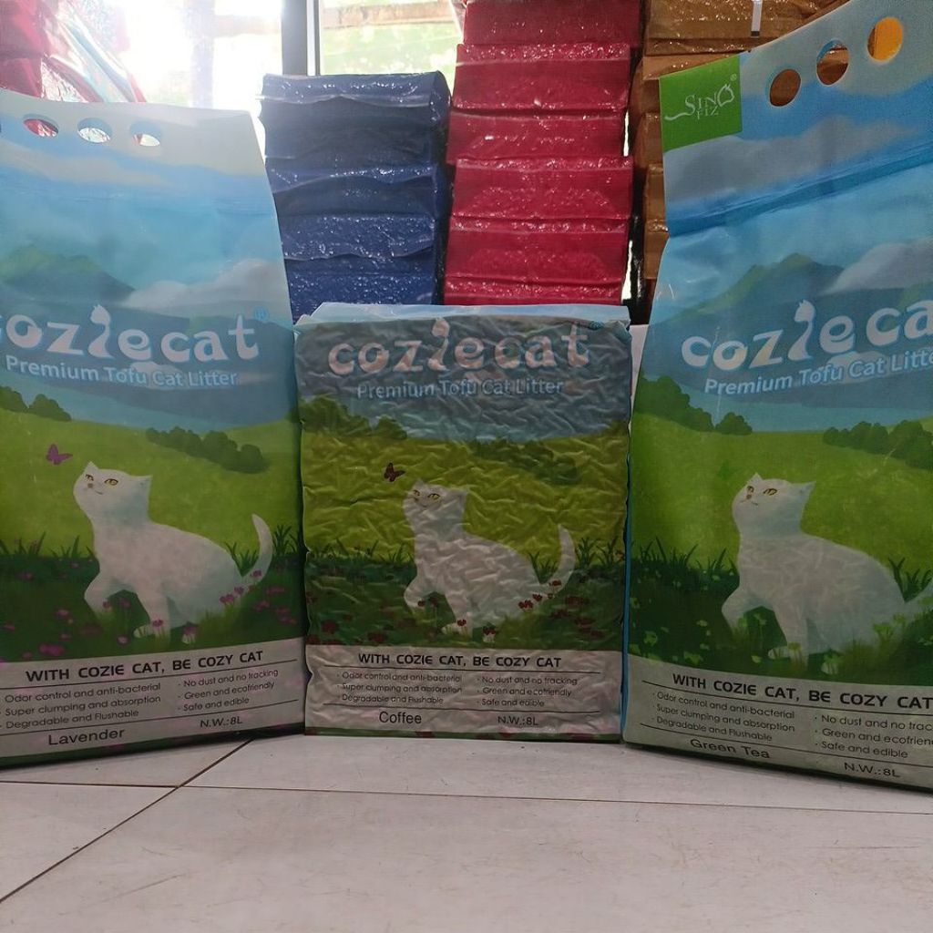 Pasir Tofu Cozie Cat Premium Tofu Cat Litter 8Litter COFFE