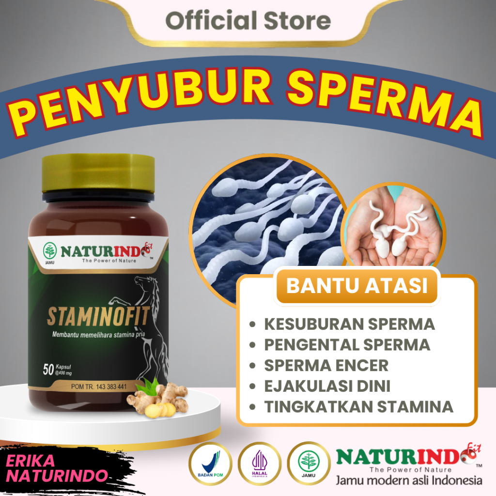 STAMINOFIT Herbal Penyubur Sperma Pengental Sperma Pria Penambah Sperma Herbal Kesuburan NATURINDO