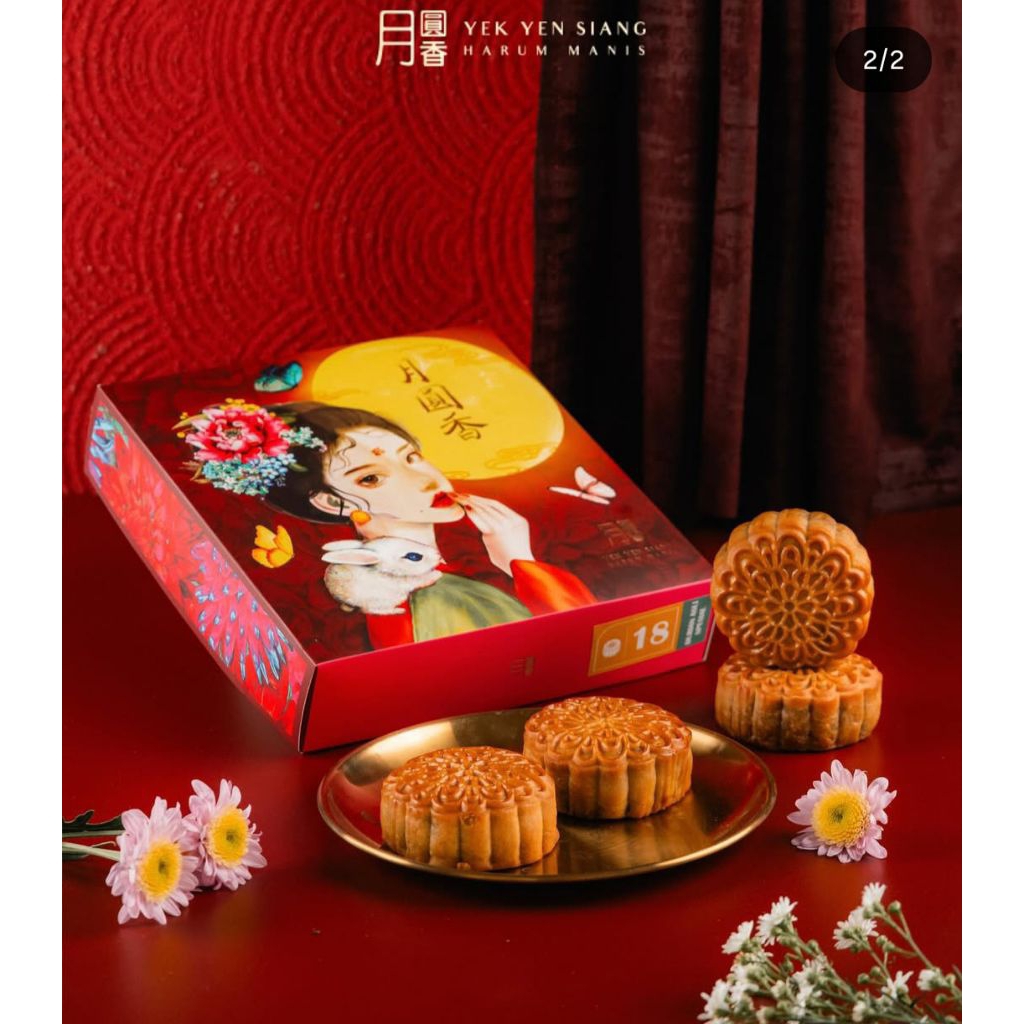 Yek Yen Siang kue bulan(mooncake) isi 4pcs HALAL gift premium box