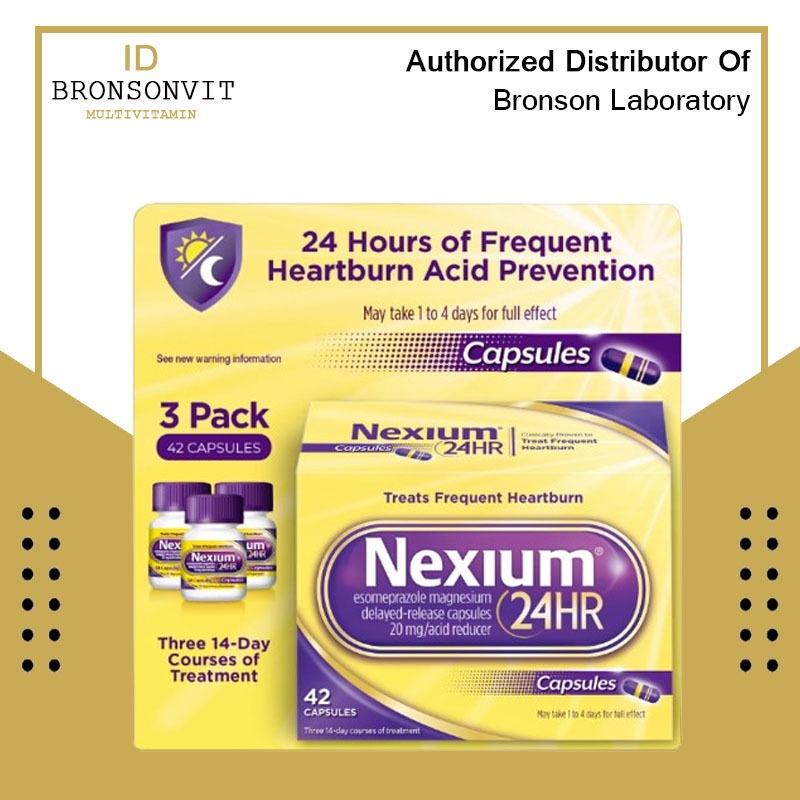 NEXIUM Esomeprazole Magnesium Delayed Release 20 mg 3 Pack 1 botol isi 14 Capsules