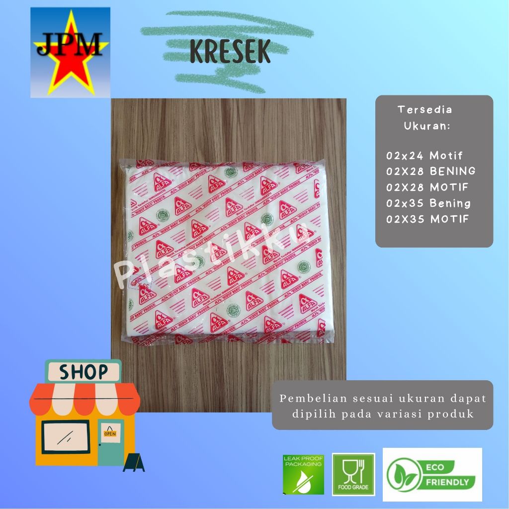 Kantong Kresek Bening, Motif Merk Alfa  / Kantong Kresek Bening / Kantong Motif / Kantong Kresek Mot