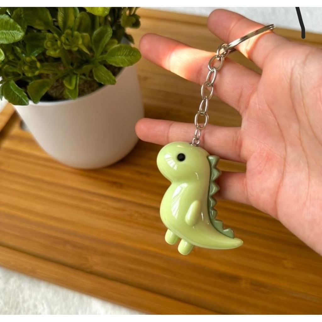 Dino clay keychain