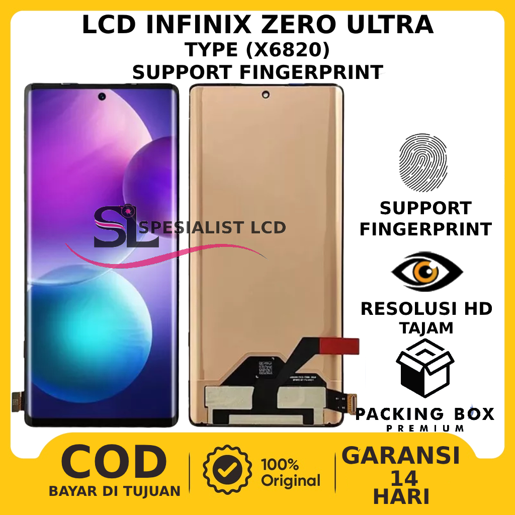 LCD TOUCHSCREEN INFINIX ZERO ULTRA ORIGINAL SUPPORT FINGERPRINT GARANSI FREE LEM
