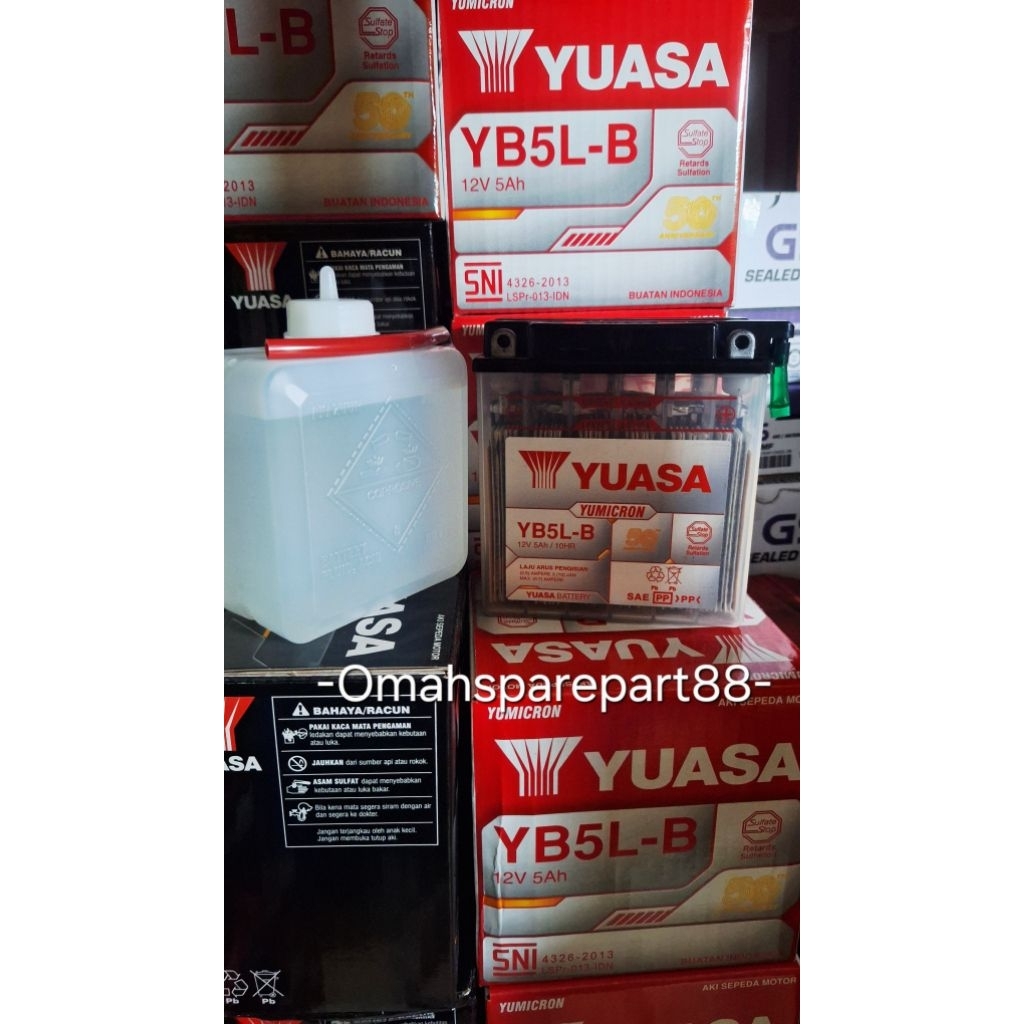 aki basah yuasa yb5lb supra x mio lama asli